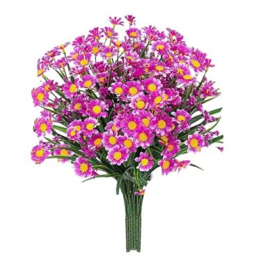 Imagem de Margaridas falsas | plantas falsas ao ar livre | arbustos artificiais resistentes a UV decoração de vegetação para jardim interno externo e plantador de casa