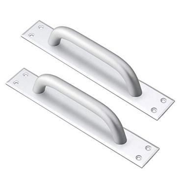 Imagem de STXYANGV 2 maçanetas de porta de celeiro, puxadores de porta deslizantes, puxador de porta corta-fogo de liga de alumínio, puxador de porta de vaso sanitário para puxadores de bar, portas de casa