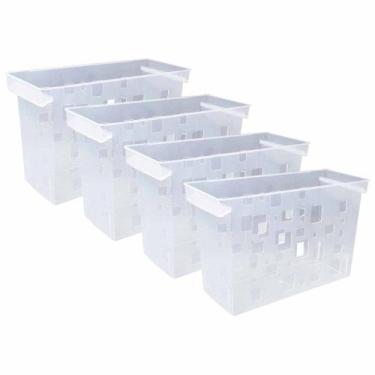 Imagem de 4 Caixa Arquivo Dello Cristal Para Pasta Suspensa Documento - Delo