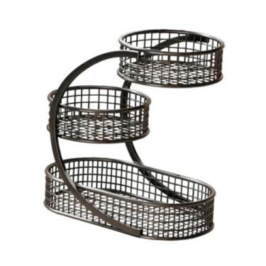 Imagem de Bothyi Cesta de frutas, legumes, pães e lanches. Suporte moderno de metal aramado para frutas, ideal para mesa de jantar, balcão e decoração de casa, Preto