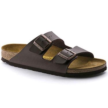 Imagem de Sand lia de couro unissex Birkenstock Arizona, Dark Brown Leather, 5-5.5 Women/3-3.5 Men