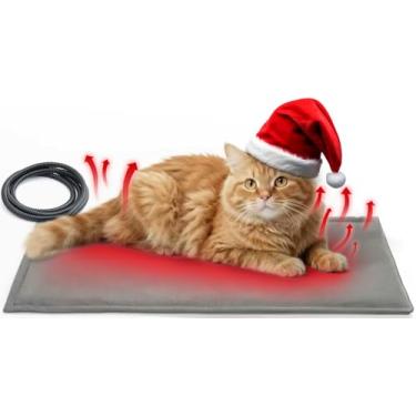 Imagem de Almofada de aquecimento para gatos para aquecimento de cama: tapete elétrico grande para animais de estimação 76 x 35 cm, cobertor térmico autoaquecido para cães pequenos, gatinhos, casas de animais