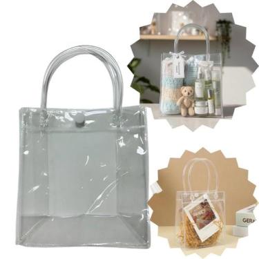 Imagem de Sacola transparente média 20x15cm em plástico com 10 peças - cristal t