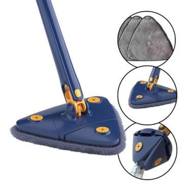 Imagem de Esfregão Rodo Vassoura Mágica Ajustável Triangular Mop Refil Refil Mic