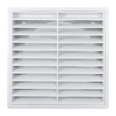 Imagem de HEVSTIL Grade de ventilação de 15 cm – Grelha de ventilação branca montada na parede para banheiro, escritório, ventilação de quarto (flange de 15 cm Ø/tampa 17,5 cm x 17,5 cm)