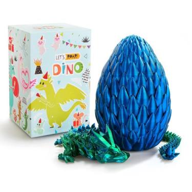 Imagem de Dragon Toy LEWELLRY Blue Dragon de 15 polegadas com ovo, brinquedo Fid