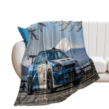 Imagem de HouLaiZhe Cobertor super macio de flanela JDM Lanser Mount Fuji, flores de cerejeira, cobertores refrescantes leves para sofá-cama, cadeira, sofá, carro, viagens ao ar livre, leve, quente, 101,6 x