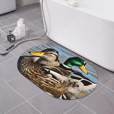 Imagem de ZERAOKE Pato Mallard - Tapete de banho de terra de diatomáceas estampado 39,9 x 59,9 cm - antiderrapante, secagem rápida para banheiro e cozinha, suporte de borracha