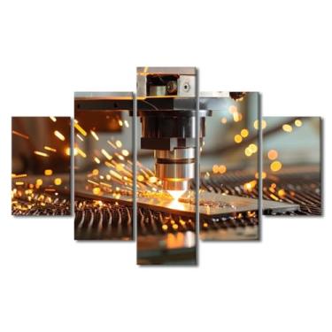 Imagem de Cnc Machine Corta Imagens de Metal para Sala de Estar Decoração de Parede Grandes Ferramentas de Arte de Parede Arte de Parede 5 Peças Decoração de Parede Quadro de Tela Decoração de Parede Cartazes