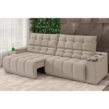 Imagem de Sofá Connect Premium 2,30m Assento Retrátil/Reclinável com porta copos