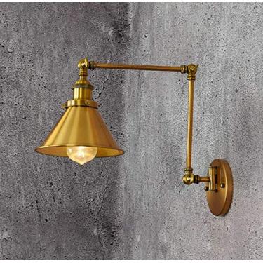Imagem de Luminária de parede vintage com braço articulado, estilo loft, ajustável, com 1 lâmpada, estilo industrial, ideal para quarto, sala de leitura e corredor, soquete E27.