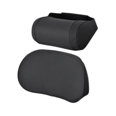 Imagem de FJMQHU Almofada de Apoio Lombar E Cervical, em PU Respirável, Espuma Viscoelástica, Almofada de Assento Ergonômica E Macia para Apoio Da Cabeça E Costas, Preto, Tamanho real