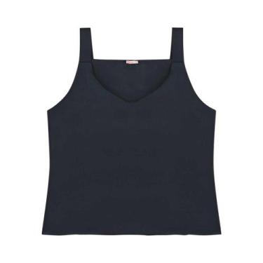 Imagem de Blusa Feminina Alça Grossa Plus Size Sunshine Lisa - ESSENCE, Preto, G