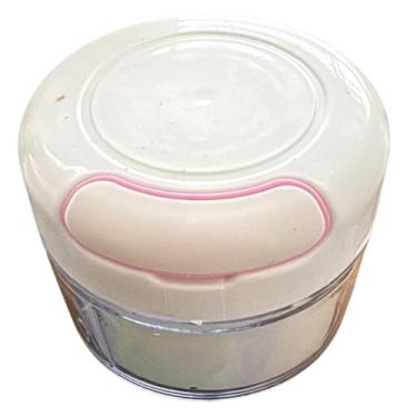 Imagem de Mini Processador de Alimentos Manual com Corda Pica Cebola Alho e Legumes Rápido e Prático (Branco e Rosa)