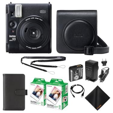 Imagem de Fujifilm Câmera instantânea Instax Mini 99 com capa para câmera Instax Mini 99, álbum de fotos Instax Mini, pacote com 2 filmes instantâneos (20 exposições) e pano de limpeza de microfibra Waith