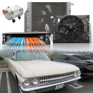 Imagem de Ar condicionado DC 12V sob o painel com aquecimento, sistema universal de kit de ar condicionado de 12 volts, unidade elétrica de 12 V Underdash AC 12000 BTU resfriamento rápido, baixo ruído para