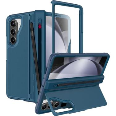 Imagem de Miimall Capa para Samsung Z Fold 5 com suporte para caneta e caneta, proteção de dobradiça de corpo inteiro, suporte leve, suporte fino para caneta, carregamento sem fio, capa Z Fold 5 resistente a