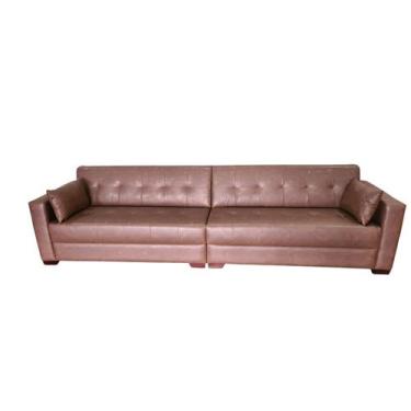 Imagem de Sofá  Gianni Bipartido Tecido Corano Pé Cantoneira Escuro  300cm - 4R 