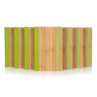 Imagem de Caderno de Anotações com Capa em Fibra de Bambu, Elástico Colorido, 80 Folhas Pautadas, 20,6x13x1,6cm, Sustentável, Disponível (10, Verde)