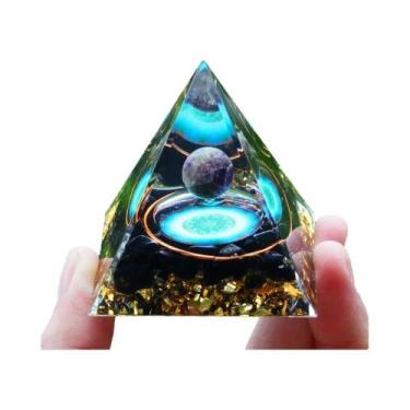 Imagem de Pirâmide De Energia De Ametista Orgonite Cristais De Cura Reiki Ferram