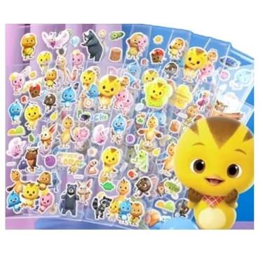 Imagem de 05 Cartelas de Adesivos Coração Hel lo Kit ty Sereia Bolha Borboleta Mick ey 3D Alto Relevo (01 Katuri + 01 M y c k e i + 01 Frutas + 02 D o r a)