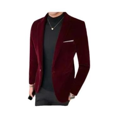 Imagem de Blazer Masculino Slim-fit De Veludo Cotelê Estilo Britânico Casual Par
