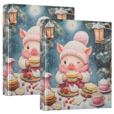 Imagem de Pacote com 2 fichários de 5 cm de Natal com 3 anéis com prancheta de material escolar universitário, 3 fichários com prancheta resistente