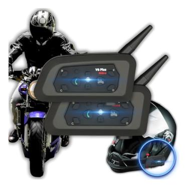 Imagem de Fone de ouvido Bluetooth V6 Pro para motocicleta, sistema de comunicação de intercomunicador para esqui e motocicleta (V6PRO 2PCS)
