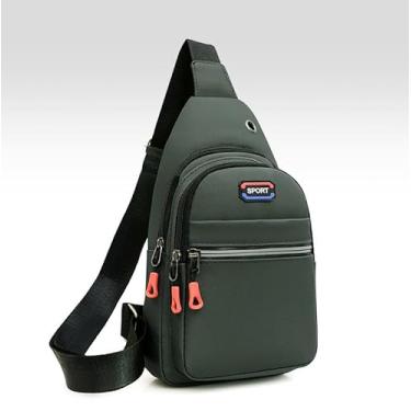 Imagem de Bolsa tiracolo pequena para mulheres moderna Sling Bakpack casual bolsa de peito para viagem, caminhada, Verde escuro, Medium