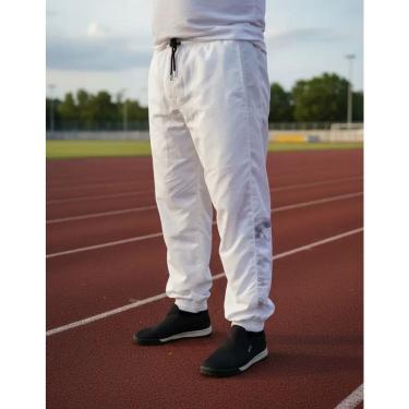 Imagem de Calça Branca Streetwear com Detalhe Camuflado nas Laterais