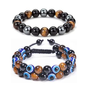 Imagem de Pulseiras combinando para casais presentes de dia dos namorados para ela amor coração bloqueado pulseiras para presentes de dia dos namorados Bf e Gf, Large, Liga metálica, Sem Pedra Preciosa