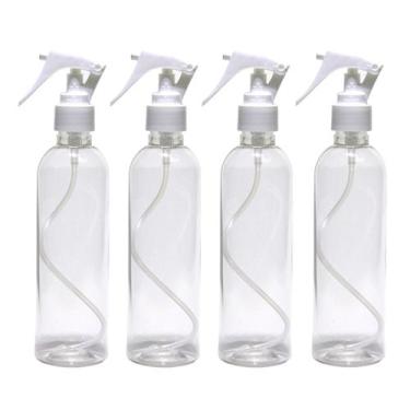Imagem de 4 Frascos Borrifador Spray 250ml Cilíndrico Alto Mg - Idealiza