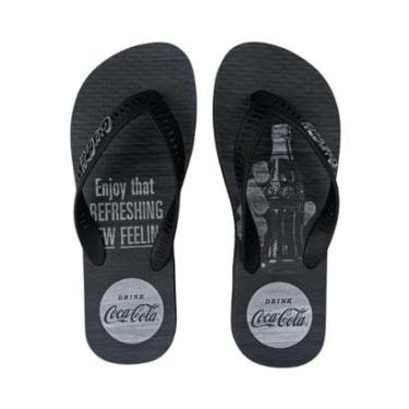 Imagem de Chinelo Masculino Coca-Cola Wood Bottle Preto - CC4422-Masculino