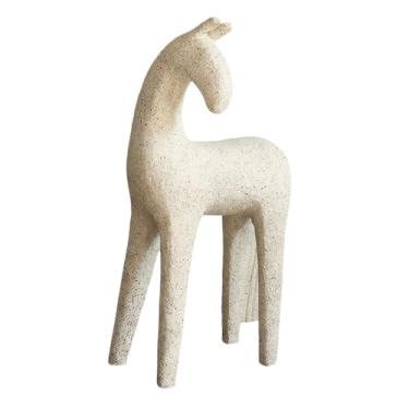 Imagem de Generic Estátua de Cavalo Decorativa Minimalista para Mesa, Escultura de Animal para Armário, Lareira ou Centro de Mesa na Sala de Estar, Bege Grande