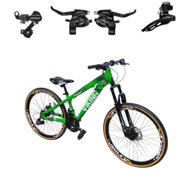 Imagem de Bicicleta 26 VikingX T25 21v Freeride Cambios e Trocadores SHIMANOS Pneu Slick Fino Fx Amarela1.50-Unissex