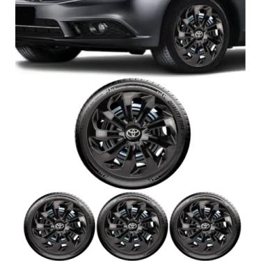 Imagem de Jogo 4 Calotas Velox aro 15 (TOYO, Preto Fosco) Etios Hatch Sedan Yaris Hatch Sedan Corolla
