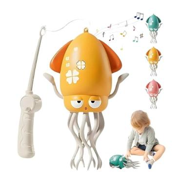 Imagem de Brinquedo Interativo Lula Elétrica Dançante com Luzes, Música, Tentáculos Giratórios, Sensor Anticolisão, Cabo USB