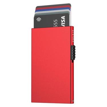 Imagem de Porta-cartões RFID Wallet VULKIT Slim Metal 10,4x6,9x1 cm