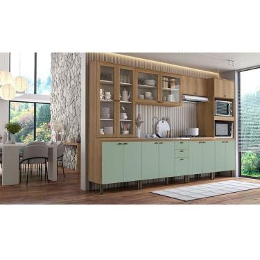 Imagem de Cozinha Modulada Finesse Ambiente Composição 26 Capuccino Menta - Thb