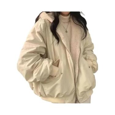 Imagem de Parka Feminina De Inverno Quente E Grossa Com Capuz Dupla Face, Estilo
