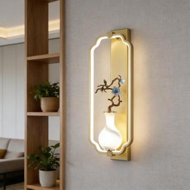 Imagem de OUFULA Contemporânea Lâmpada de parede LED Chinês Criativo Sala Quarto Estudo Villa Hotel Casa de Chá Corredor Escadas Luz (Estilo 27)