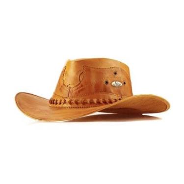Imagem de 1651KP-Chapéu Unissex Estilo Americano em Couro Legitimo Linha Barretos Cor:;Tamanho:G-Unissex