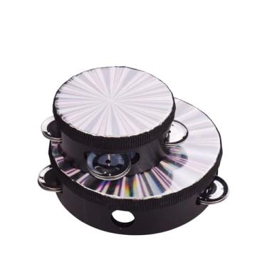 Imagem de Vroomoto Sino de mão de madeira de pandeiro radiante de 6 polegadas com braçadeiras de linha única, tambor reflexivo, instrumento de percussão, brinquedos musicais para adultos, crianças, dança