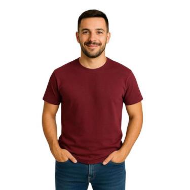Imagem de Camiseta Básica Masculina 100% Algodão Lisa Premium Básica Casual Dia 