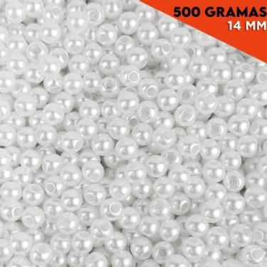 Imagem de Pérola ABS Inteira Com Furo Para Artesanato Pacote Com 500 Gramas - NY