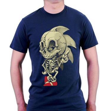 Imagem de Camiseta Sonic Esqueleto Sega Video Game Retro 100% Algodão-Masculino