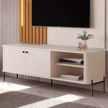 Imagem de Rack Para Tv 58 Polegadas Olaf Off White Preto