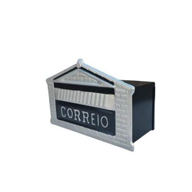 Imagem de Caixa de Correio Cartas Para Muro Detrás Preta 15x23x11cm - Ouro Minas