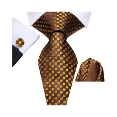 Imagem de Conjunto De Gravata, Abotoaduras E Lenço De Bolso Masculino Para Casam