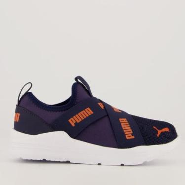 Imagem de Tênis Puma Wired Run Slip-ON PS BDP Infantil Marinho, 27